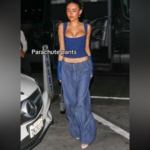 Edikted parachute cargo pants navy blue never worn